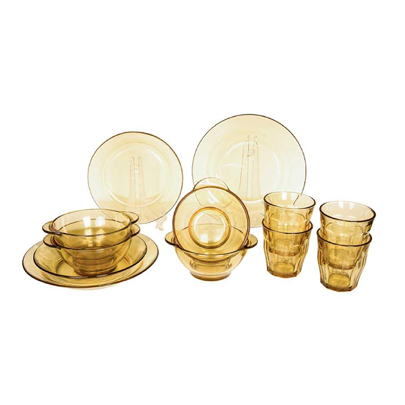 康宁PYREX餐具Shiny晶耀系列玻璃餐具12b件组PX-SY12B/HP（单位：套） 琥珀色